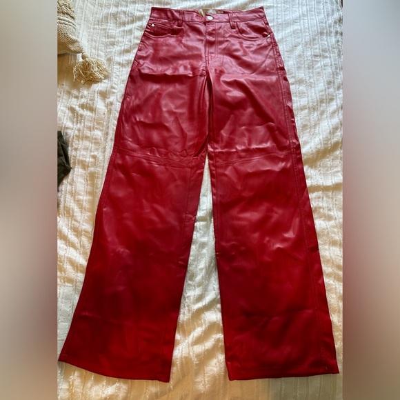 Red Leather Pants - Picture 1 of 2